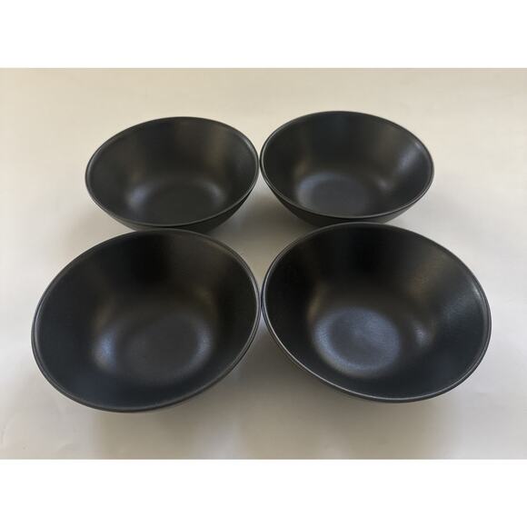 Set of 4 IKEA Cereal Bowls 12011-1 MATTE 6.5" Stoneware MCM Charcoal Gray Modern - Picture 2 of 8